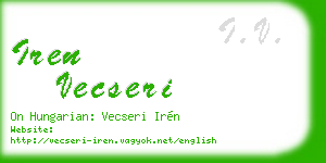 iren vecseri business card